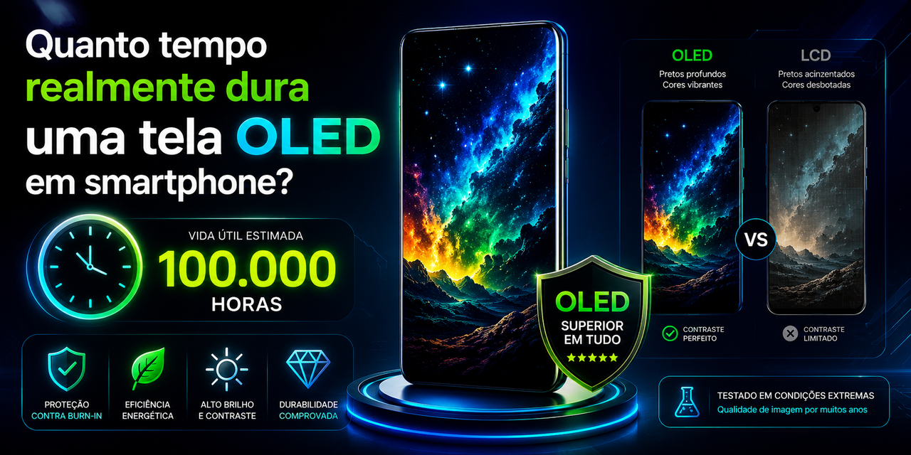OLED em smartphones: quanto tempo realmente dura a tela? O mito do burn-in em 2026