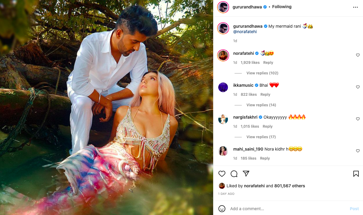 Guru Randhawa posts LOVEY-DOVEY pics with Nora Fatehi 'Mermaid' amid DATING  rumours