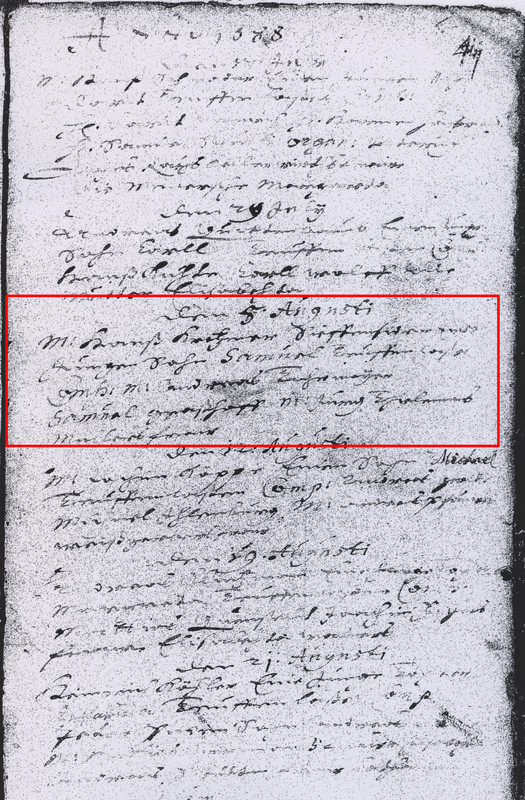 Krätschmar, Samuel Taufe 05.08.1688