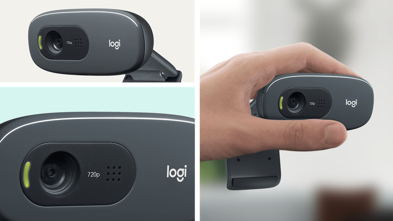 Cámara web Logitech C270 mostrando su diseño clásico y clip universal.
