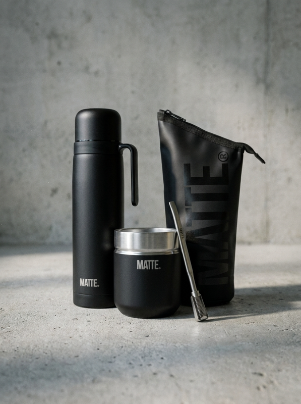 Matte Set completo: mate, bombilla, termo y yerbera