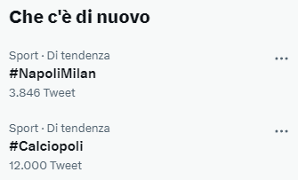 calciopoli napoli milan tendenza twitter