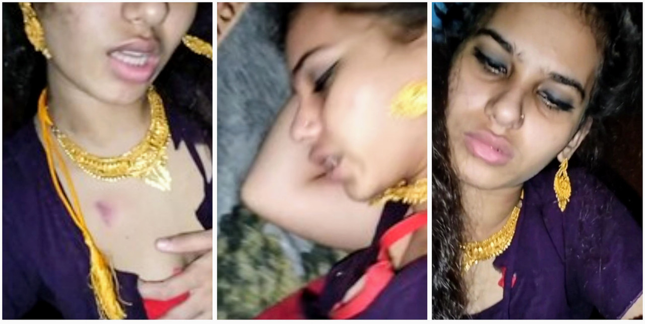 Beautifull newly married wify getting love byte and sex video