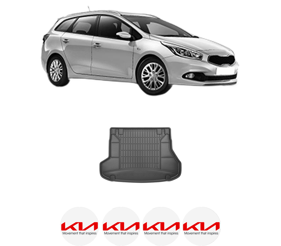 Tavita Portbagaj KIA CEE'D Sportswagon (JD) din 2012-2018, Protectie Portbagaj Auto, 4x Stickere auto cu KIA