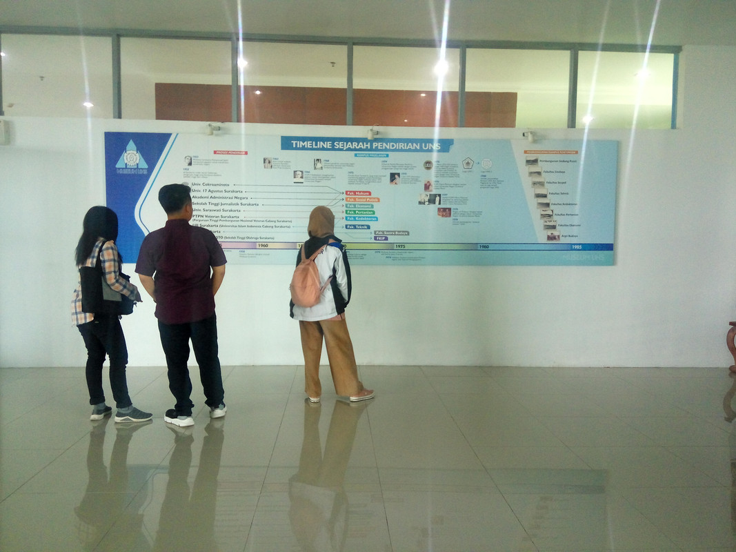 Sejarah Universitas Sebelas Maret (UNS) yang terpampang di dinding Museum UNS