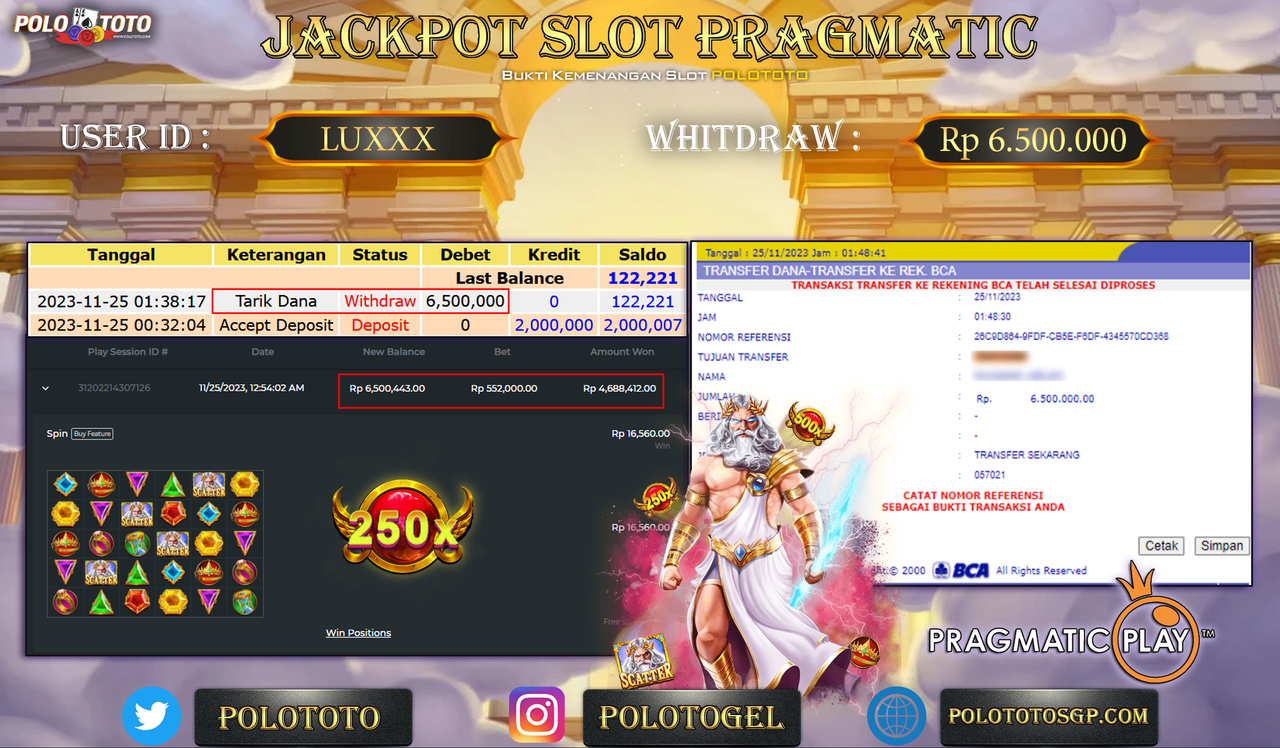BUKTI PEMBAYARAN JACKPOT DIPOLOTOTO DIBAYAR LUNAS!!!
