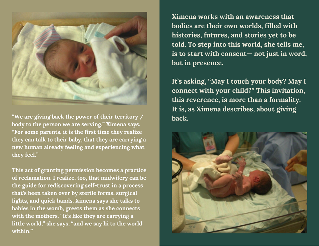 The third and fourth page of a zine titled 'Birth Work as Revolution: Midwifery, Transformation, and Connection'.