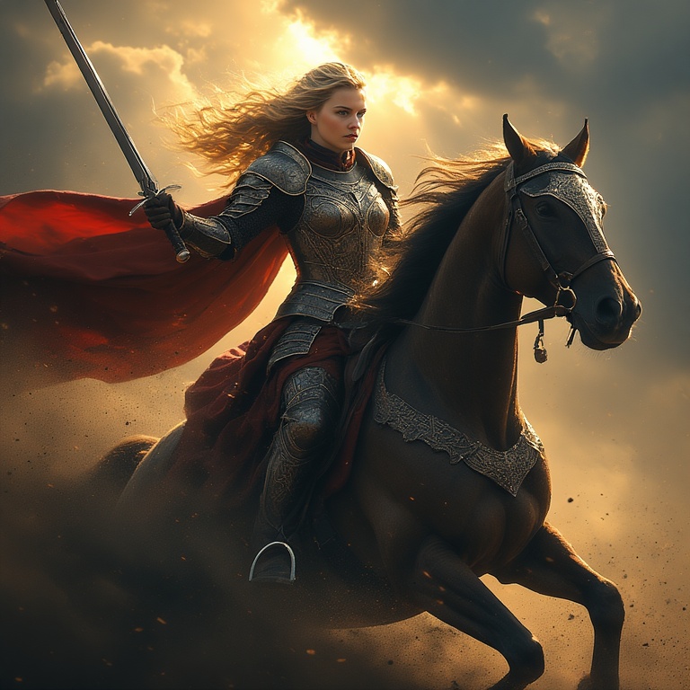 Armored-woman-charging-into-ba-(22)