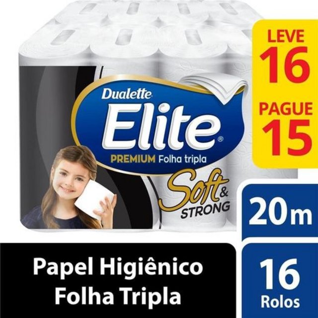 Papel Higiênico Elite Soft & Strong Folha Tripla – 4 Pacotes com 16 Unidades Cada