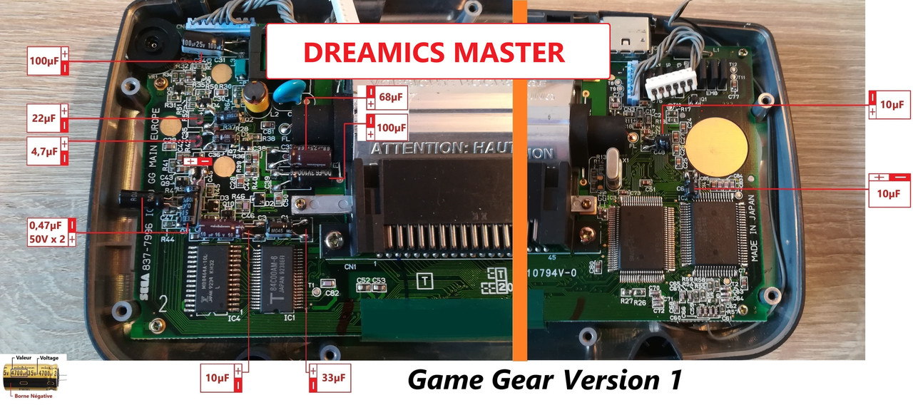 SEGA Game Gear Replacement Capacitors | Complete Cap Kit