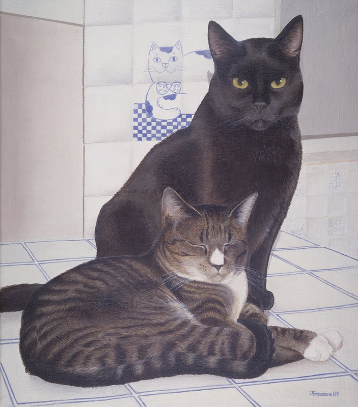 Joan-Freestone-Stray-and-Daisie-in-the-Kitchen-Meister-Drucke-549196