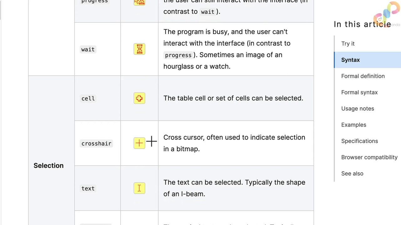 9 Cursor Types and Custom Cursors 0000 00 01 56