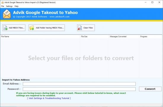 Advik Google Takeout to Yahoo Import 2.0