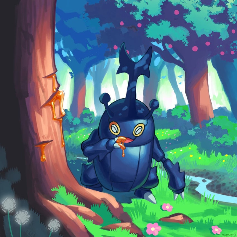 heracross-and-pikipek-pokemon-drawn-by-n