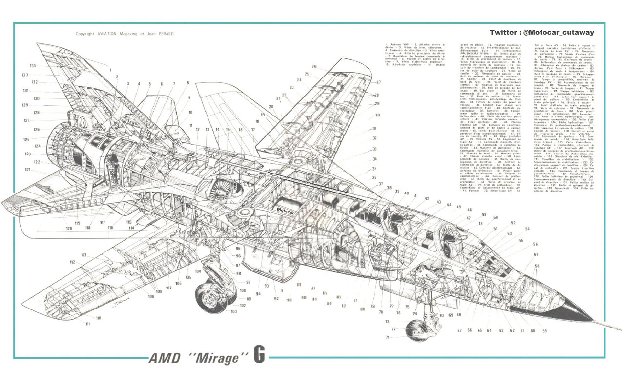 Cutaway Dassault Mirage G Jean Perard