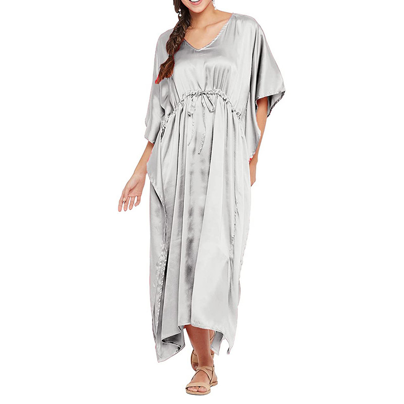 Women Satin Silk Nightdress Lingerie Sleepwear Nightgown Maxi Robe Loungewear - Picture 101 of 125