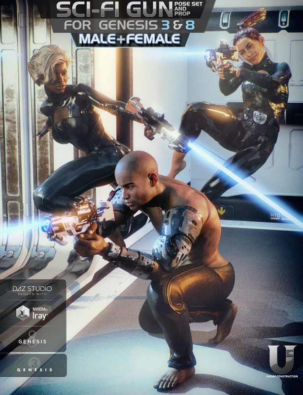 Sci-Fi Gun and Poses for Genesis 3 and 8 Sci-Fi Gun and Poses for Genesis 3 and 8