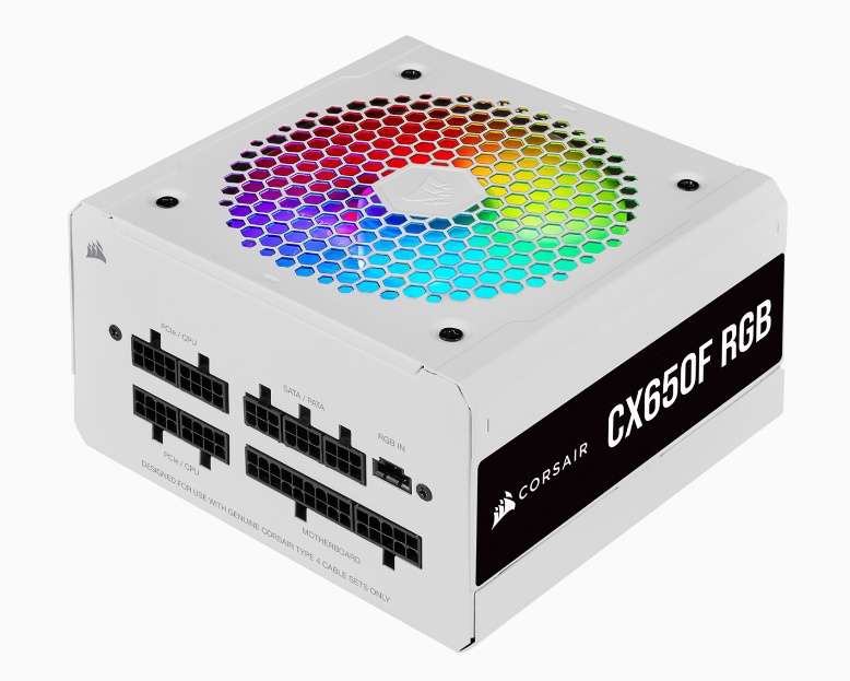 CyberPuerta: Corsair CX650F RGB 80 PLUS Bronze, 24-pines ATX, 120mm, 650W, Blanco