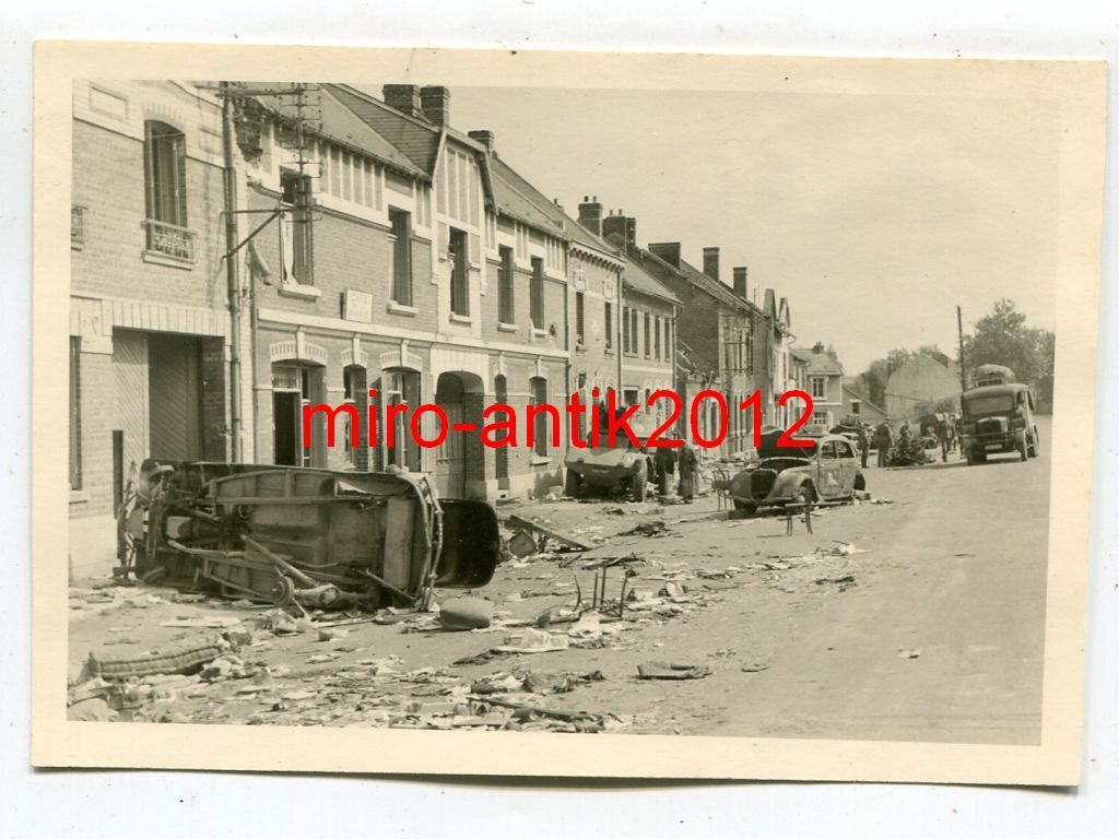 Foto, Wirkung deutscher Artillerie, zerstörte PK