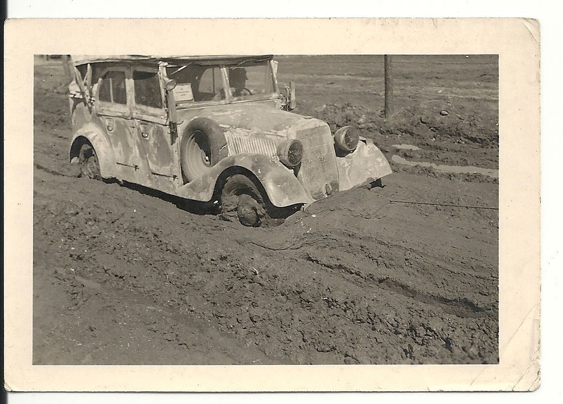 Orig.Foto Auto Kübelwagen Wehrmacht im Schlamm i