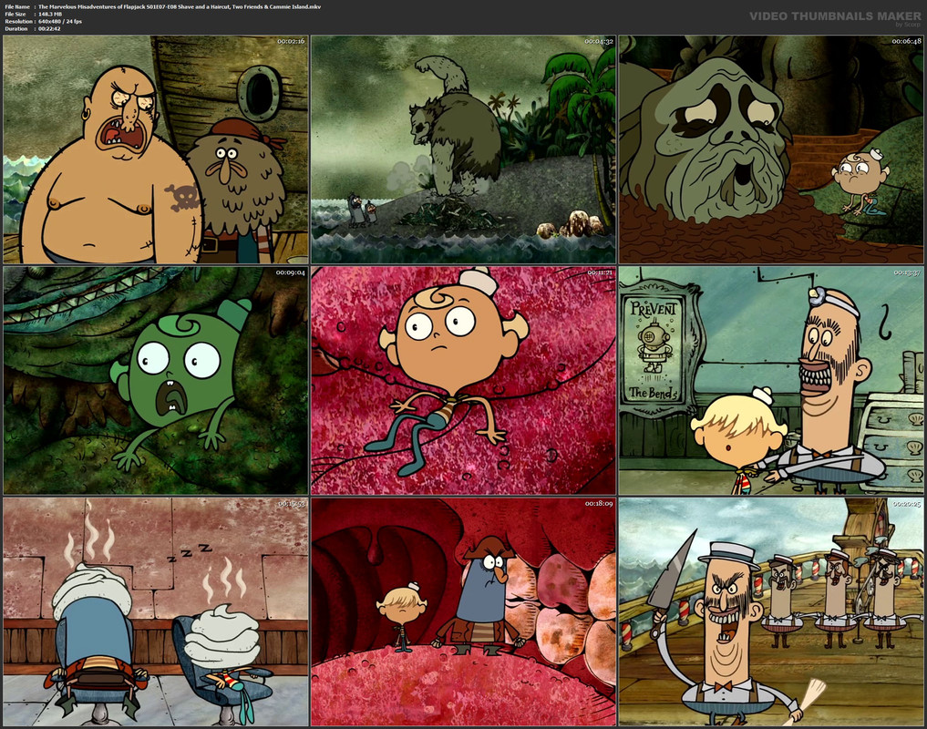 The Marvelous Misadventures of Flapjack S01E07-E08 Shave and a Haircut, Two Friends & Cammie Island.