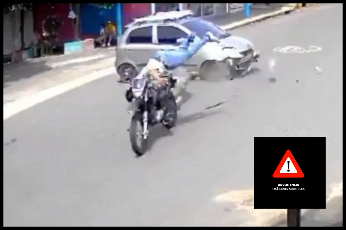 Motociclista sufrió una amputación durante un choque en Colombia: video