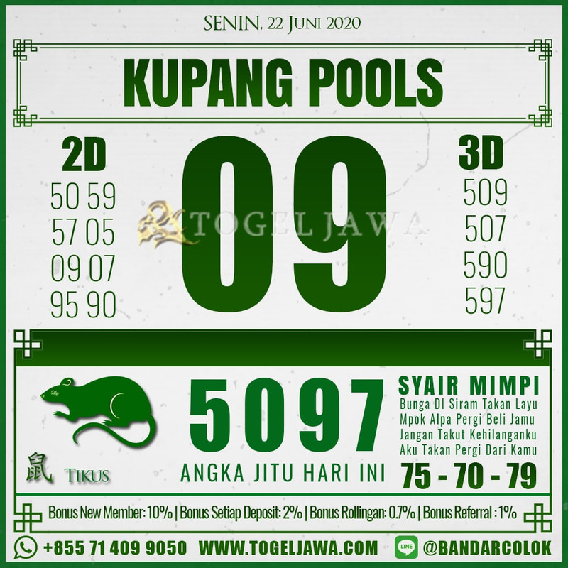 Prediksi KupangPool Tanggal 2020-06-22