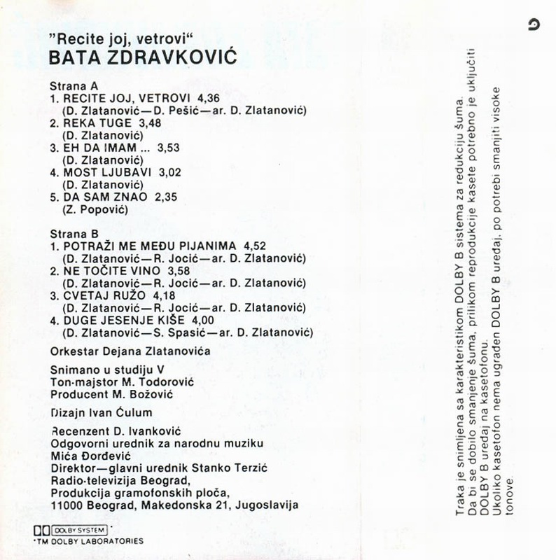 Bata Zdravkovic - 1993 - Recite joj vetrovi - ka