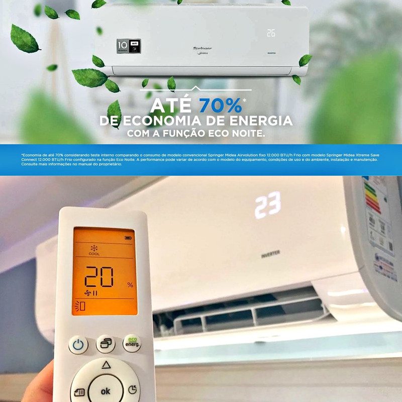 Ar-condicionado Split Inverter 12000 Btus Springer Midea Xtreme Save Connect High Wall Só Frio 42agvci12m5/38agvci12m5 220v Ar-condicionado Split Inverter 12000 Btus Springer Midea Xtreme Save Connect High Wall Só Frio 42agvci12m5/38agvci12m5 220v