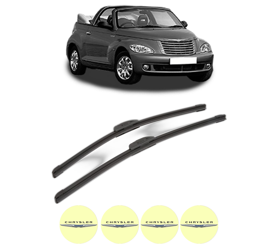 Set stergatoare auto CHRYSLER PT CRUISER Convertible din 2004, pentru parbriz auto, 2 bucati, Bosch Aerotwin Retrofit, din cauciuc siliconat rezistent, 4 Stickere Auto CHRYSLER
