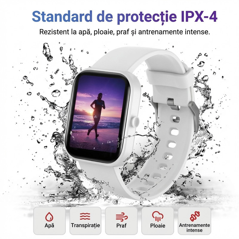 Smartwatch ROTTER Alb