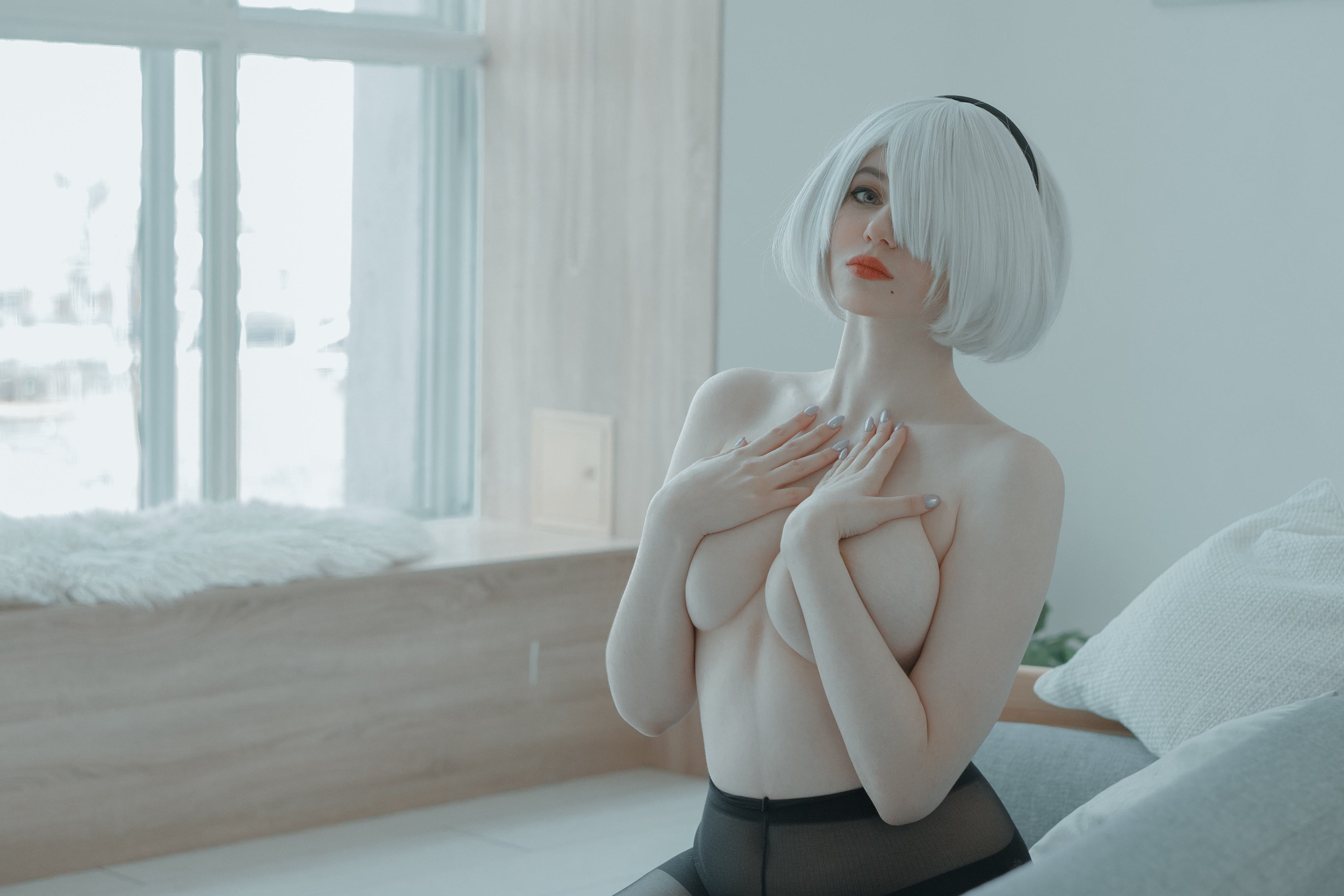 Alina Becker 2B 黑色内衣短发 Cosplay 尼尔机械纪元写真【42P-98.9M】插图8