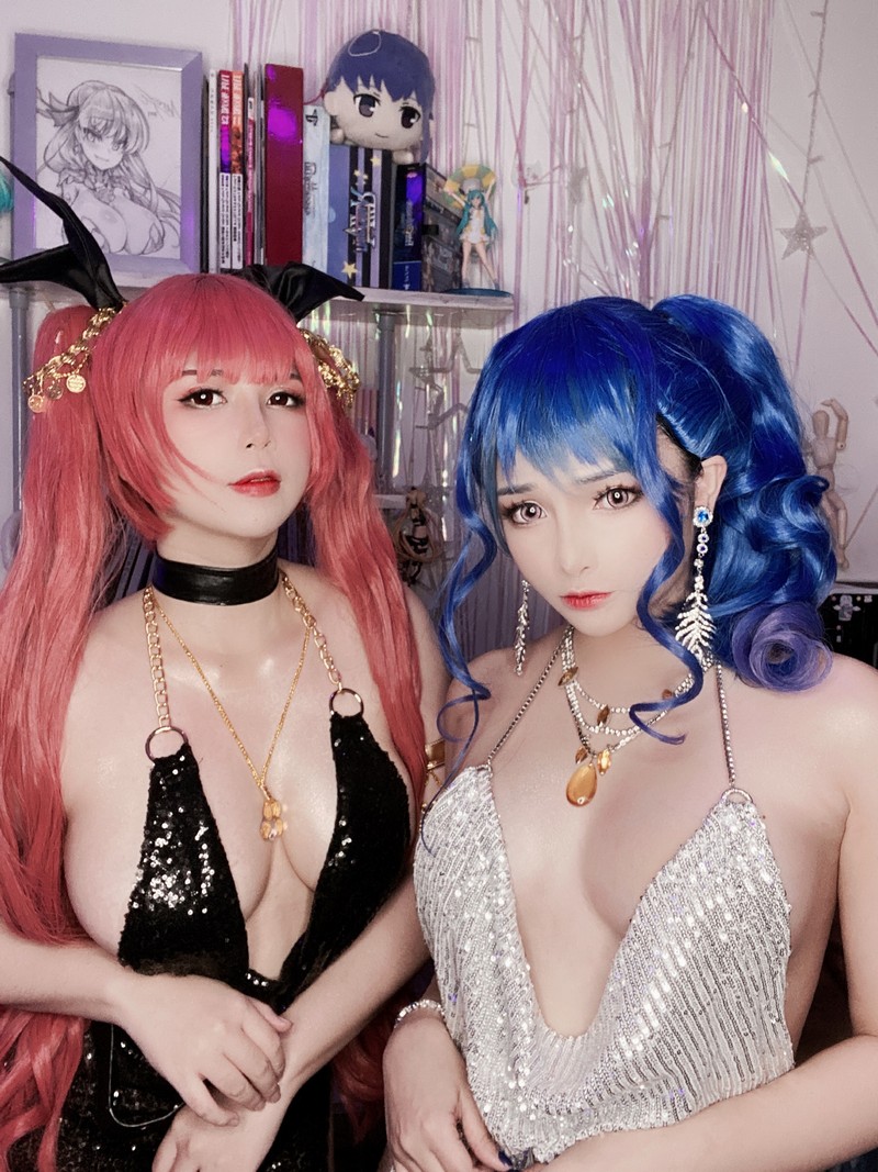MiMi Chan & UyUy 圣路易斯 × 檀香山 Cosplay 碧蓝航线双人写真图集【49P-583.6M】插图4