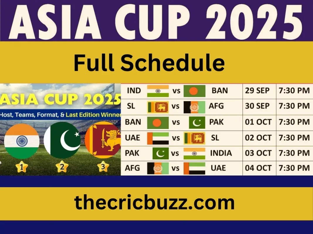 Asia Cup 2025 Schedule THE CRICBUZZ Asia Cup 2025 Schedule THE CRICBUZZ