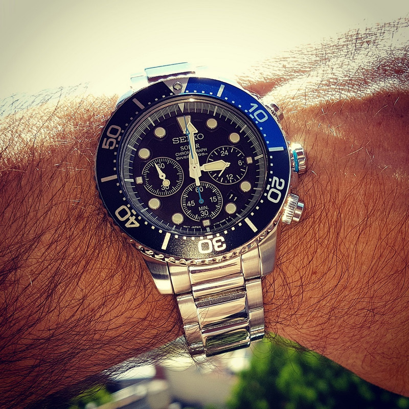 Seiko Solar Daytona Submariner Black  SSC017 200M  (2)