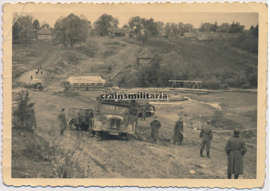 Orig. Foto Vormarsch Magirus M30 Lkw mit Anhänge