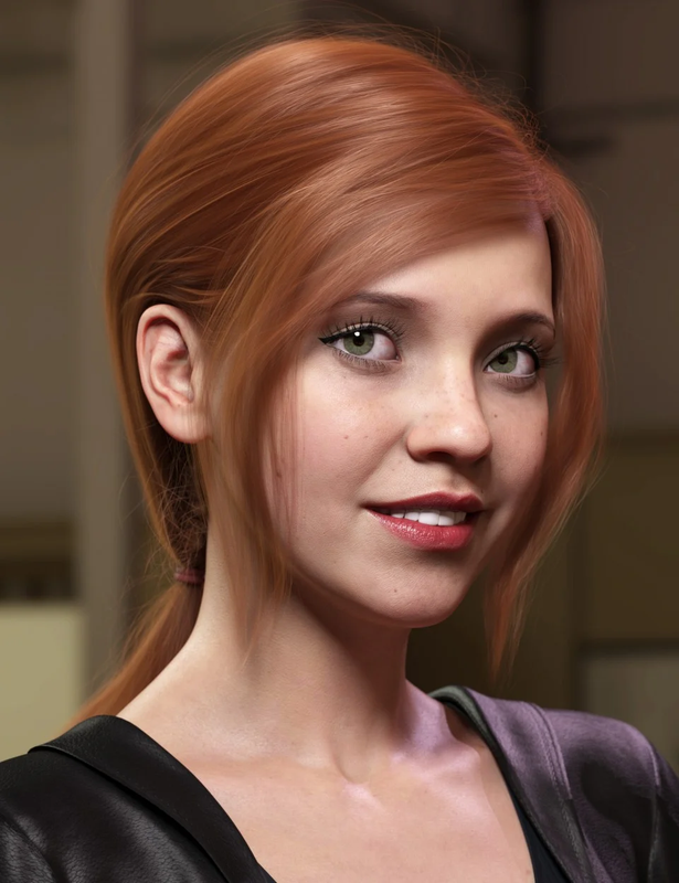 low ponytail hair for genesis 3 and 8 females 00 main daz3d