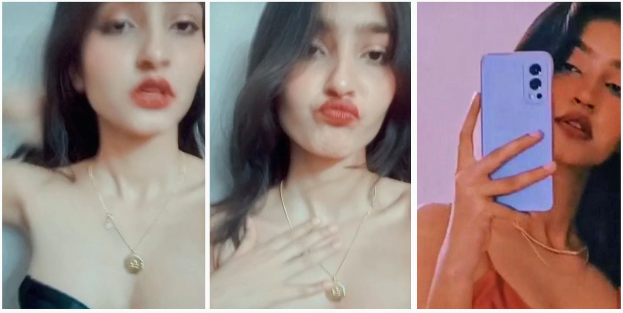 Hot snapchat girl flashing her tight boobs removing her bra exclusive viral video