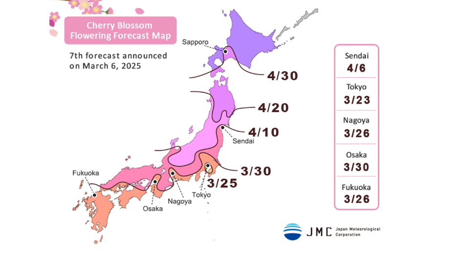 Publicación del pronóstico de la floración de los cerezos en - Viaje a Japón: consultas generales - Foro Japón y Corea