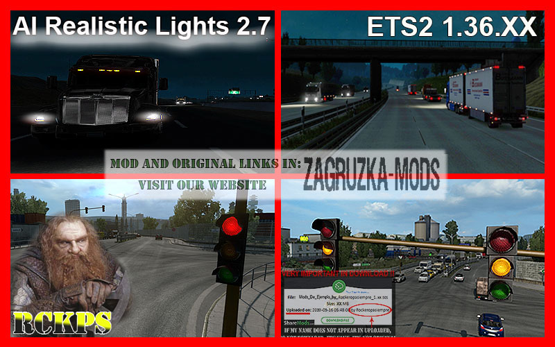 AI Realistic lights V 2.7 for ETS2 1.36.XX