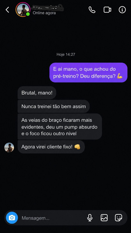 Feedback de cliente no Instagram