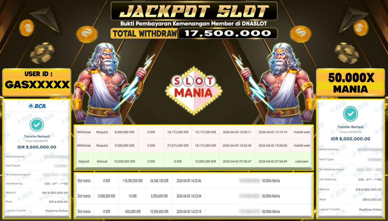 JACKPOT SLOT 50.000 X MANIA 4 APRIL 2026