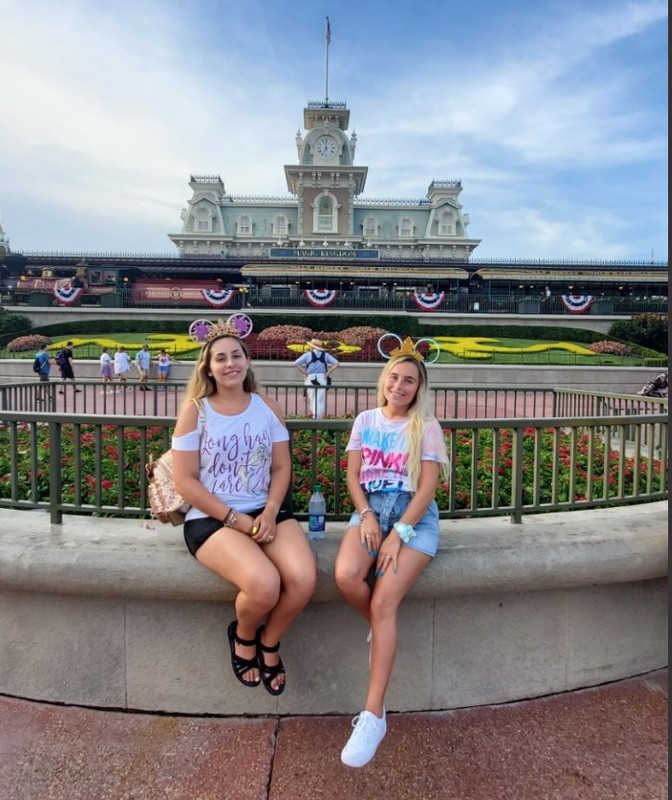 Two girls at Disneyland.