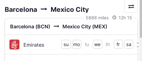 Vuelos a MÉXICO: BCN>MEX