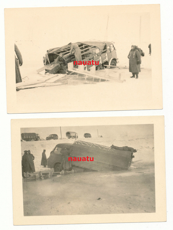 Russland im Eis eingebrochener französischer Beu