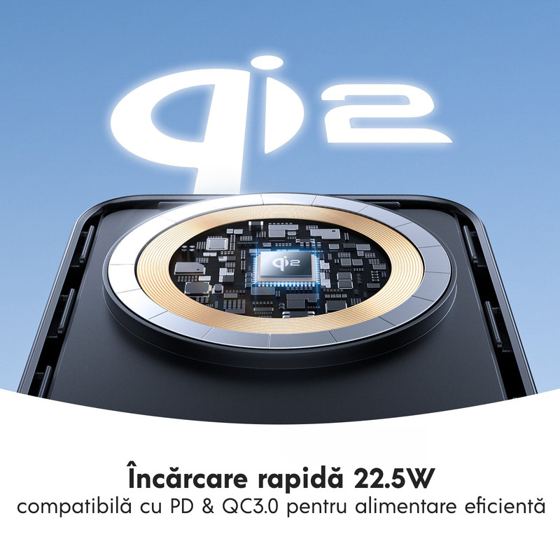 Baterie externa cu incarcare wireless Joyroom PBM11, 22.5W, 1xUSB-C, 1xUSB, PD, QC3.0, 10000 mAh, Incarcare rapida, Afisaj LED, Negru 1 2 bfa559c1 2f47 40ea 9437 ca08edfc989a