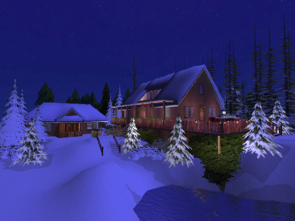 Dům podle předlohy - Dům ve svahu (1. etapa - horský) Winter-Cottage-EXT-26