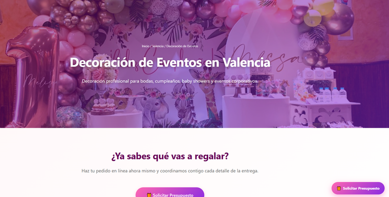 Sitio web enfocado en tus productos y en tu ciudad