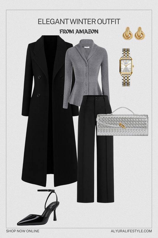 Elegant Winter Outfit 🖤 | Classy Amazon Fashion Look