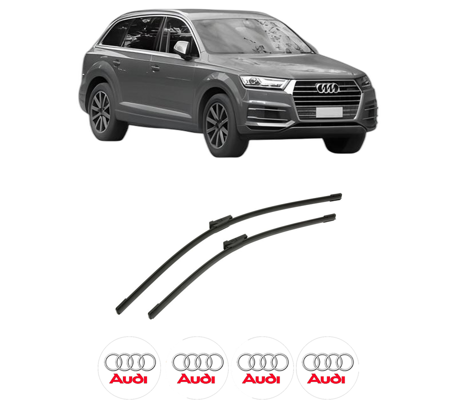 Set stergatoare auto AUDI Q7 (4MB, 4MG, 4MQ) din 2015-2020, pentru parbriz auto, 2 bucati, Bosch Aerotwin, din cauciuc siliconat rezistent, 4 Stickere Auto AUDI
